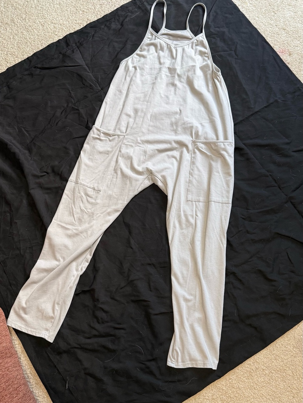 Light Gray Relaxed Overalls Pants